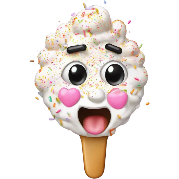 Emoji with sprinkles of suger all over nose are.  holding a  spoon full of suger and a lit lighter next to it on other hand emoji