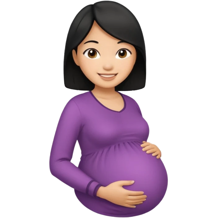 pregnant asian woman with black hair emoji