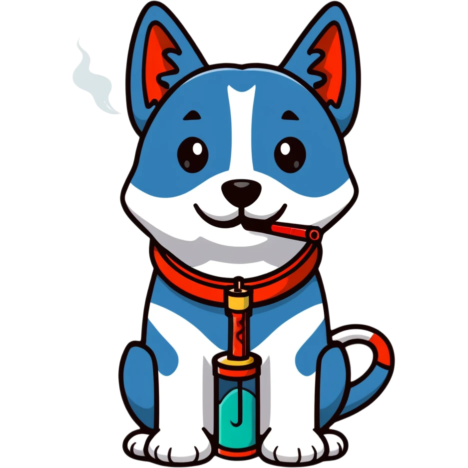 dog smoking shisha emoji