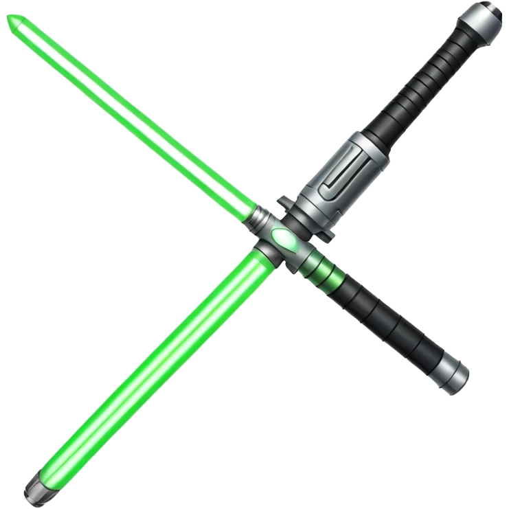 lightsaber with glowing green blade and simple hilt emoji