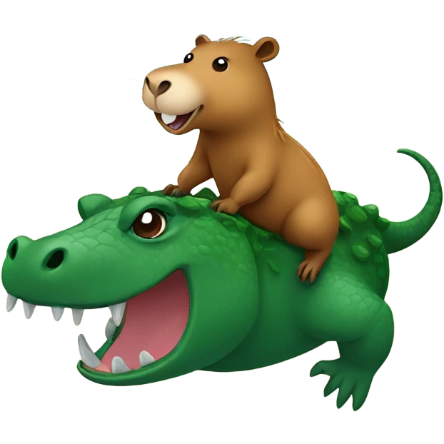 Capybara riding on a crocodile  emoji