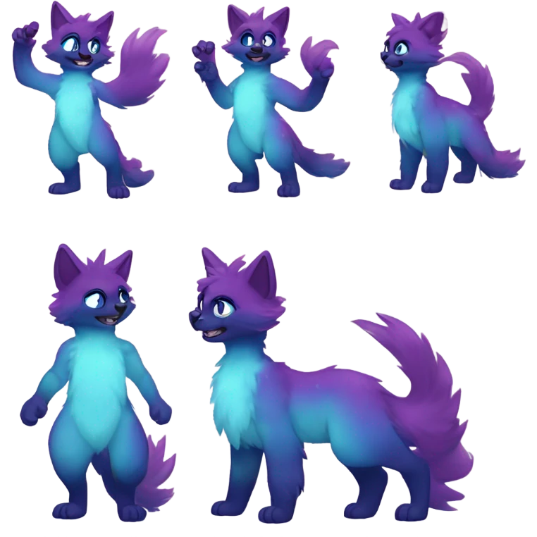 gradient-Sparkle-nebula-fursona anthropomorphic furry Fakémon full body emoji