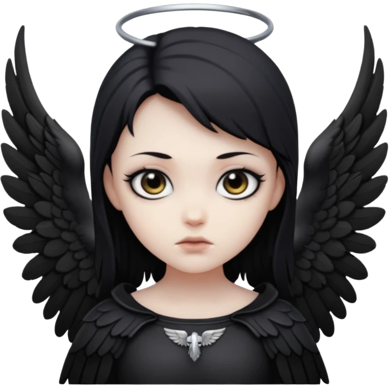 dark angel with dark wings emoji