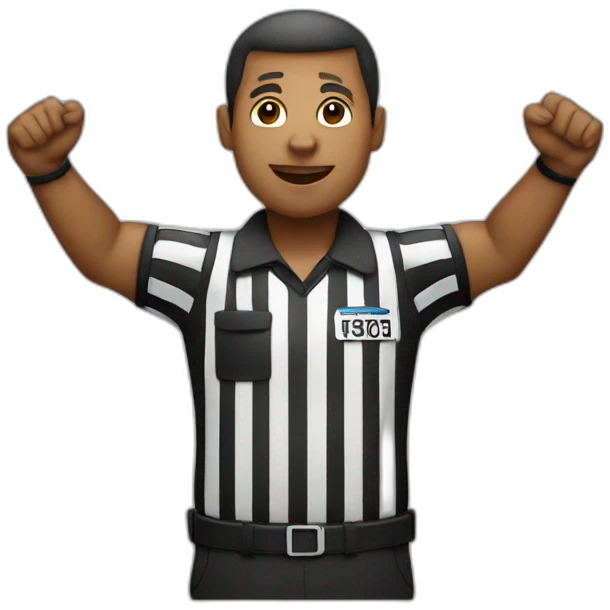 football referee two arms in air emoji