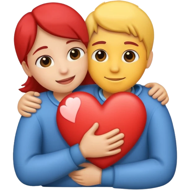 Hug with heart emoji