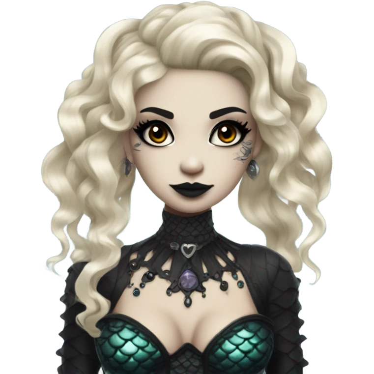 goth mermaid hime girl emoji
