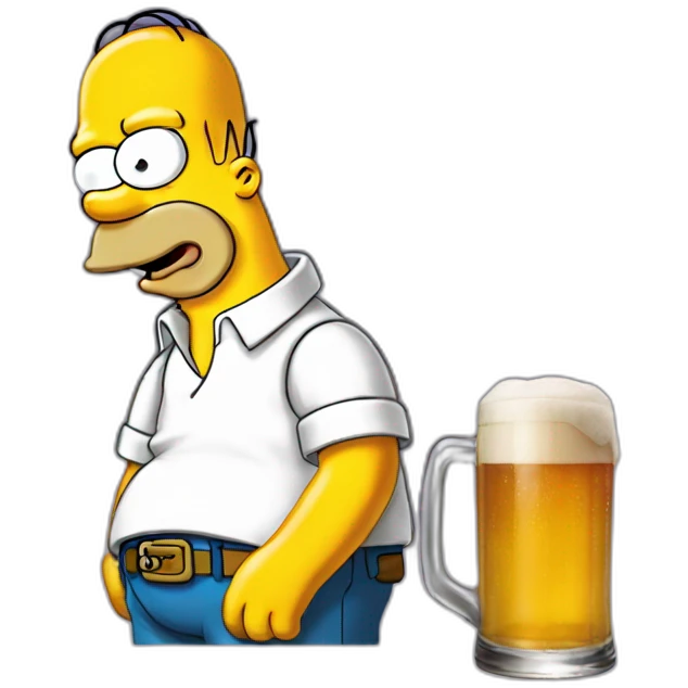 Homer simpson boit une bière emoji