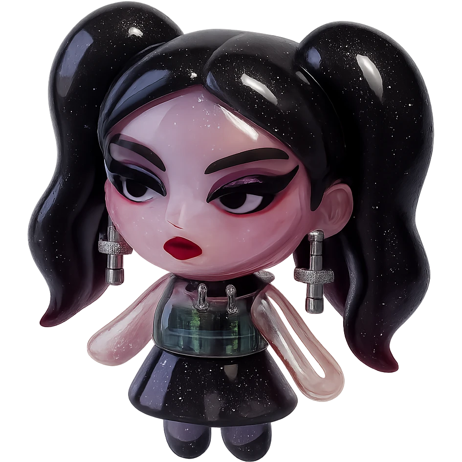 Blackpink in glam goth style, glitter, dramatic makeup, bold accessories emoji