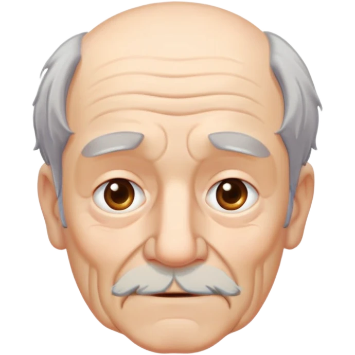 old man, small long face, wrinckles, short messy hair, no beard, no mustache, no glasses emoji