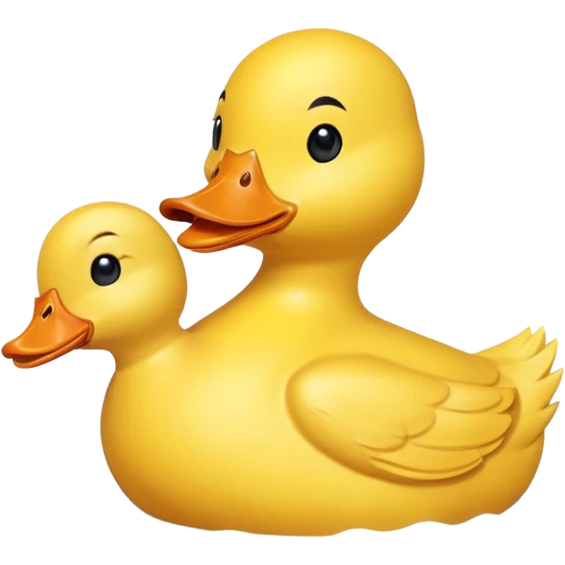 Duck holding a rubber ducky. emoji