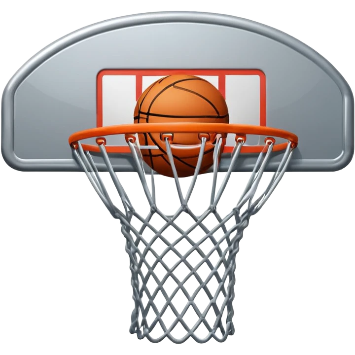 Chrome metallic basketball hoop  emoji