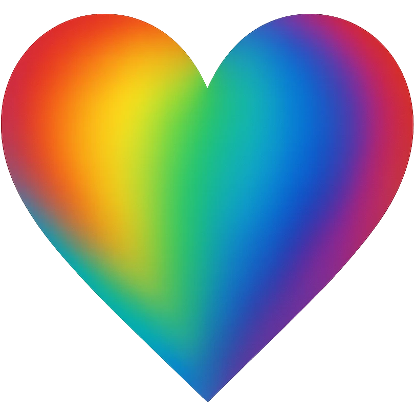 heart with a prism rainbow effect, no background emoji