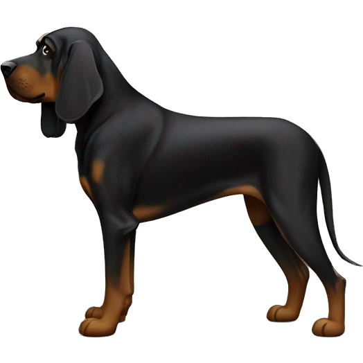 Black bloodhound standing  emoji