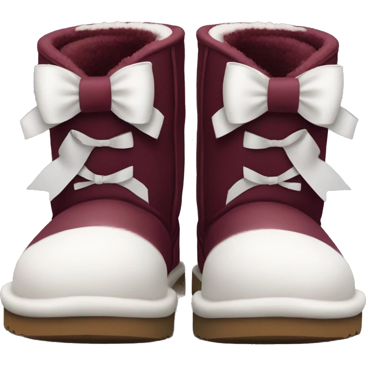 burgundy Ugg boots with white bows emoji