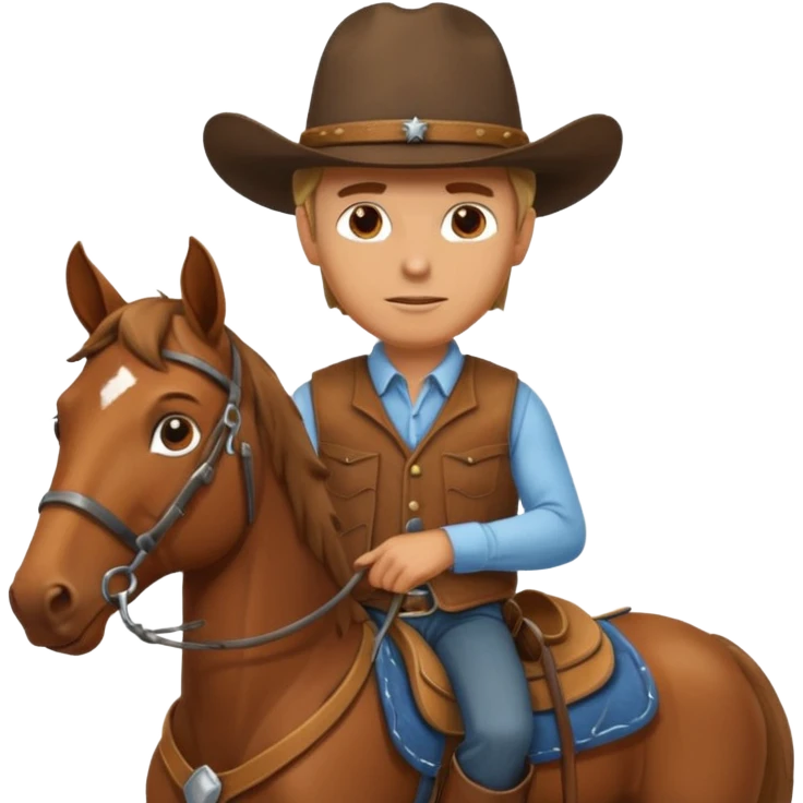 A realistic cowboy riding a horse emoji