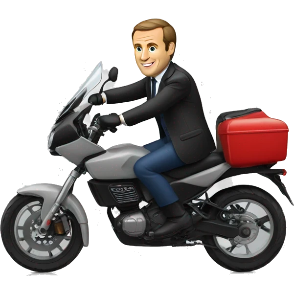 Macron sur moto emoji