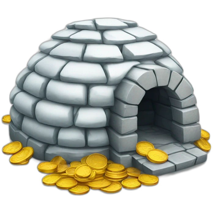 igloo with coins emoji