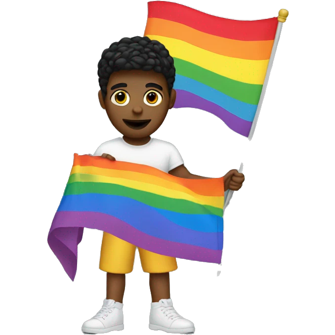 Gay pop star holding a pridd flag  emoji