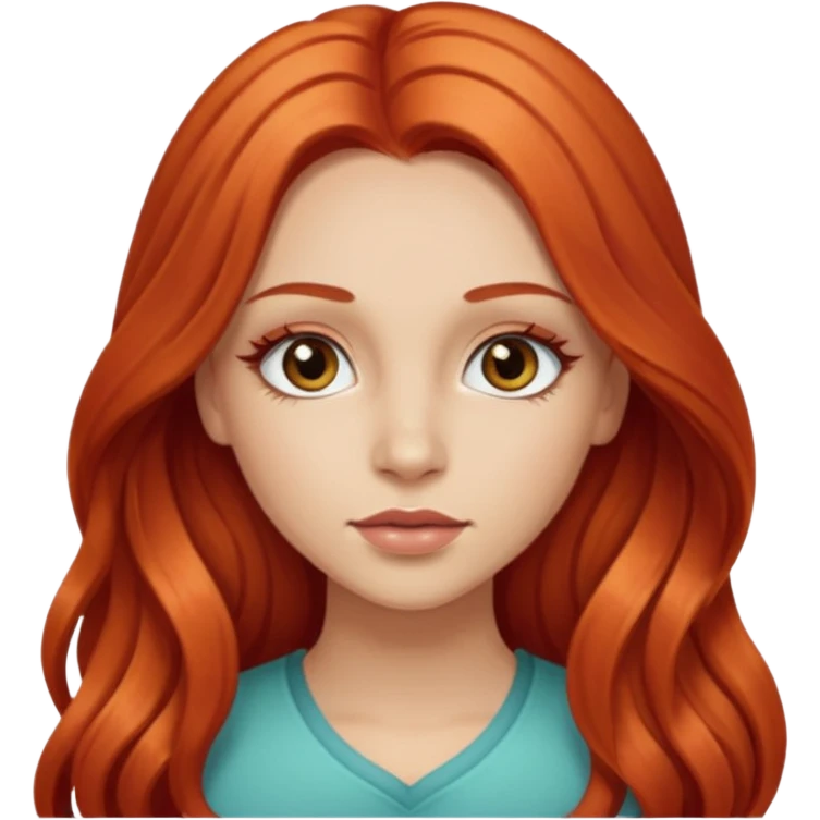 Little red riding hood light skin with straight long wavy hair and long eyelashes  emoji