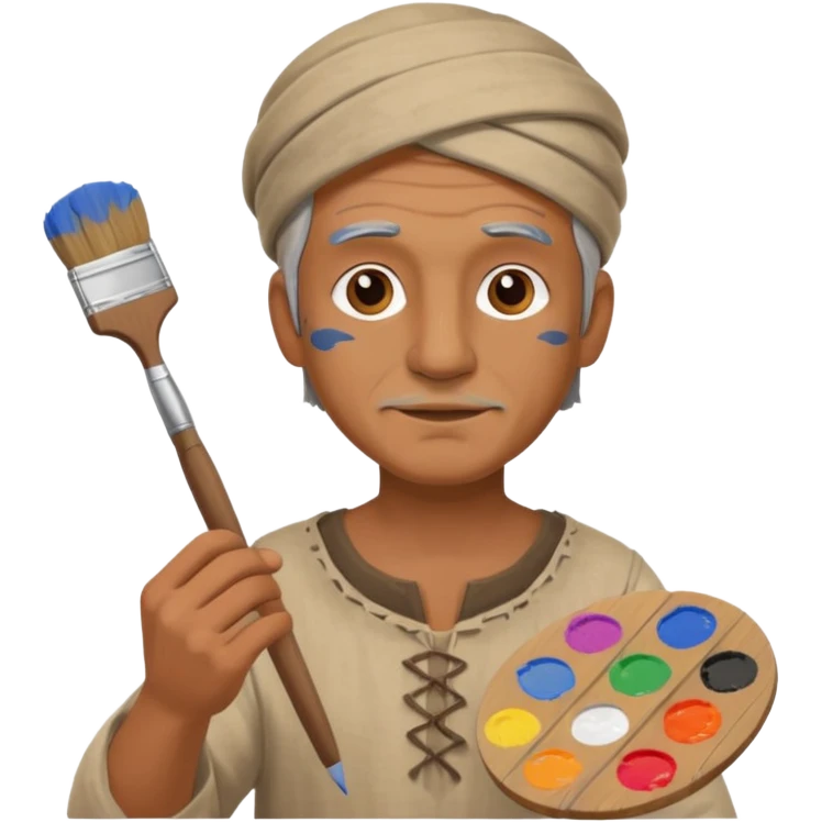 Ancient  man  with paint brush  emoji