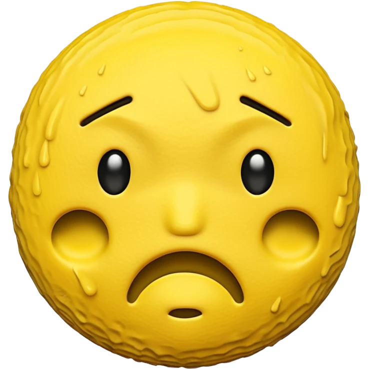 "yellow 3D mewing emoji, sigma sad face, cold phonk style emoji