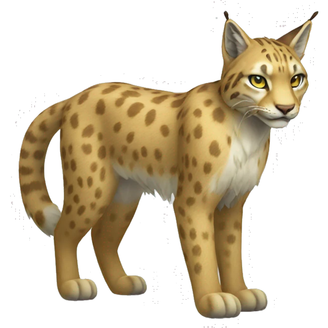 Grass-type Fakémon-Lynx full body emoji