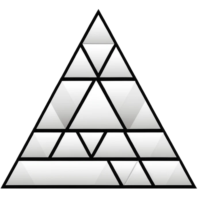 2D triangle with squares stacking up inside to demonstrate a social hierarchy (all black and white) emoji