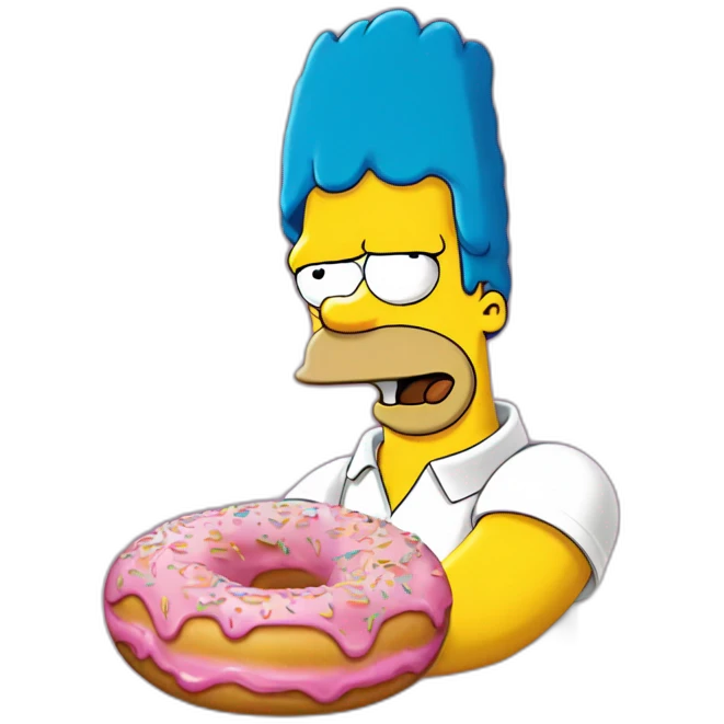 Homer Simpson qui mange un donuts emoji
