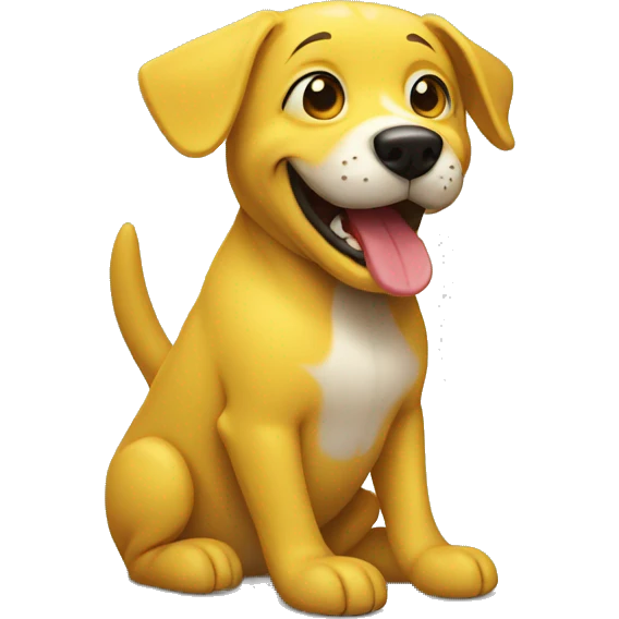 yellow giggling dog emoji