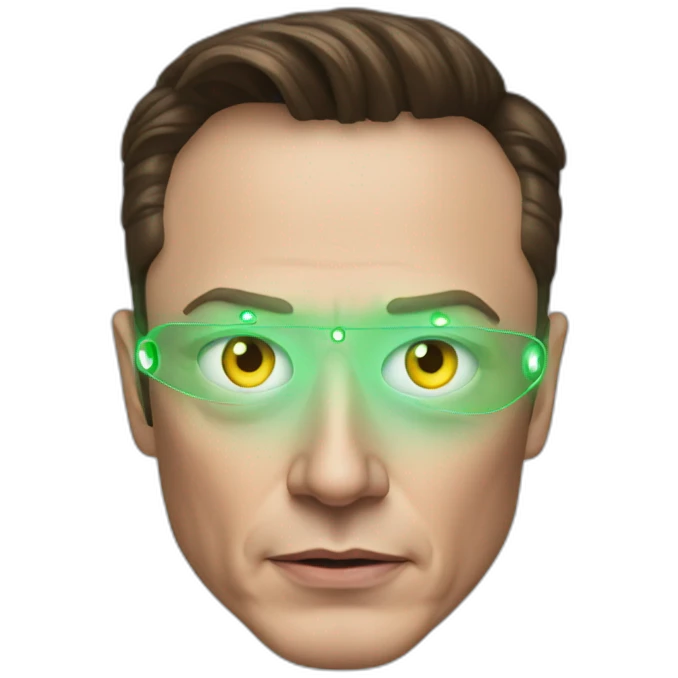 Evil Elon Musk with laser eyes emoji
