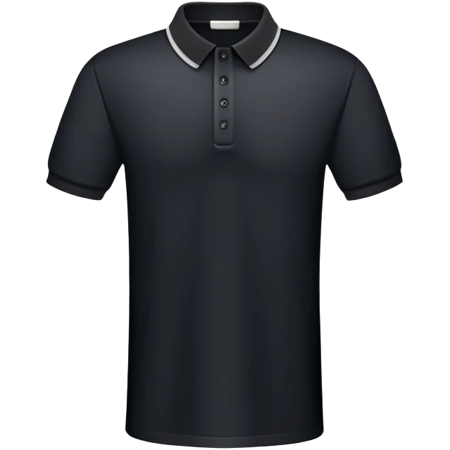 Black polo shirt with buttoned collar emoji