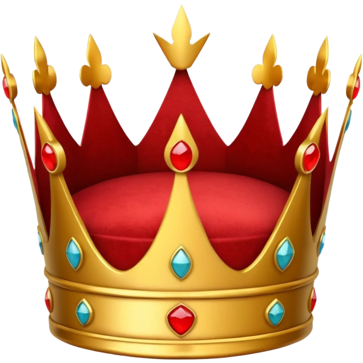 golden crown, detailed, regal, with red velvet accents, classic emoji style emoji