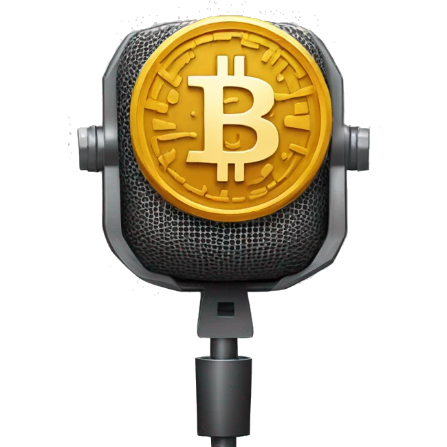 bitcoin in podcast microphone emoji