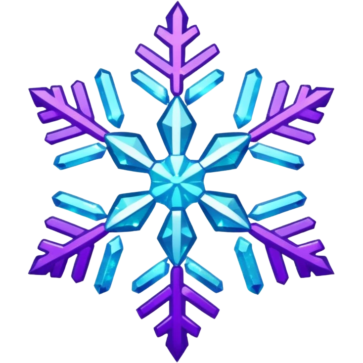 cyan and purple snowflake glitter emoji