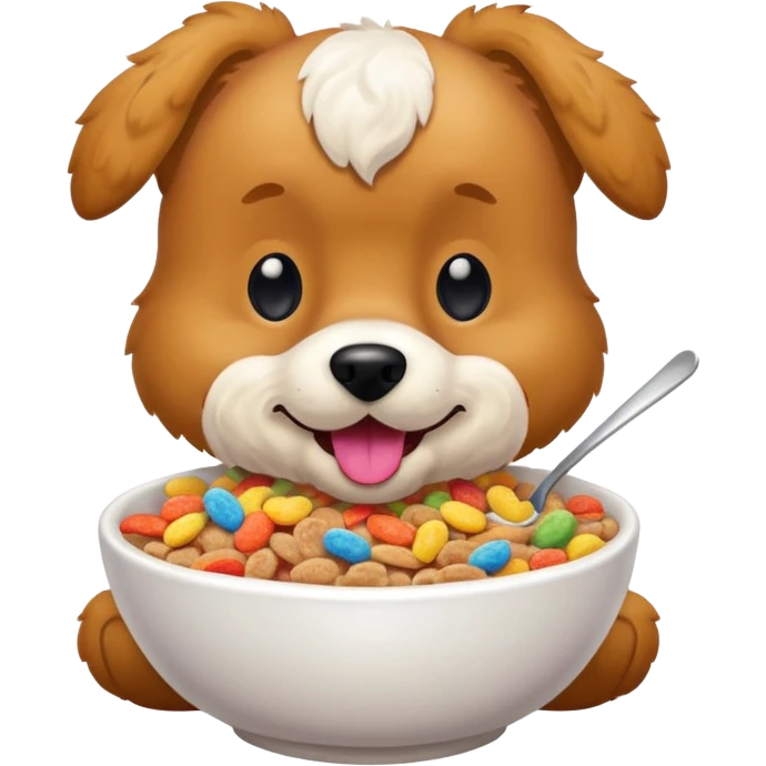 dog eating fruity pebbles cereal  emoji
