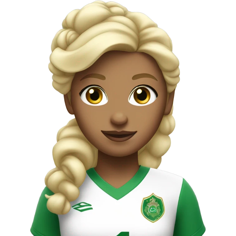 Princess soccer blonde hair green eyes emoji