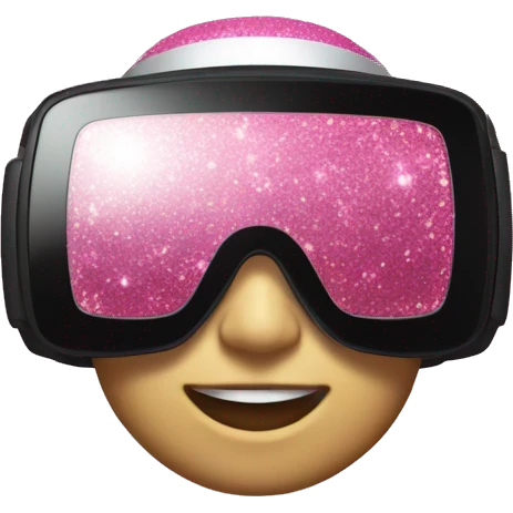 Pink glitter virtual reality headset  emoji