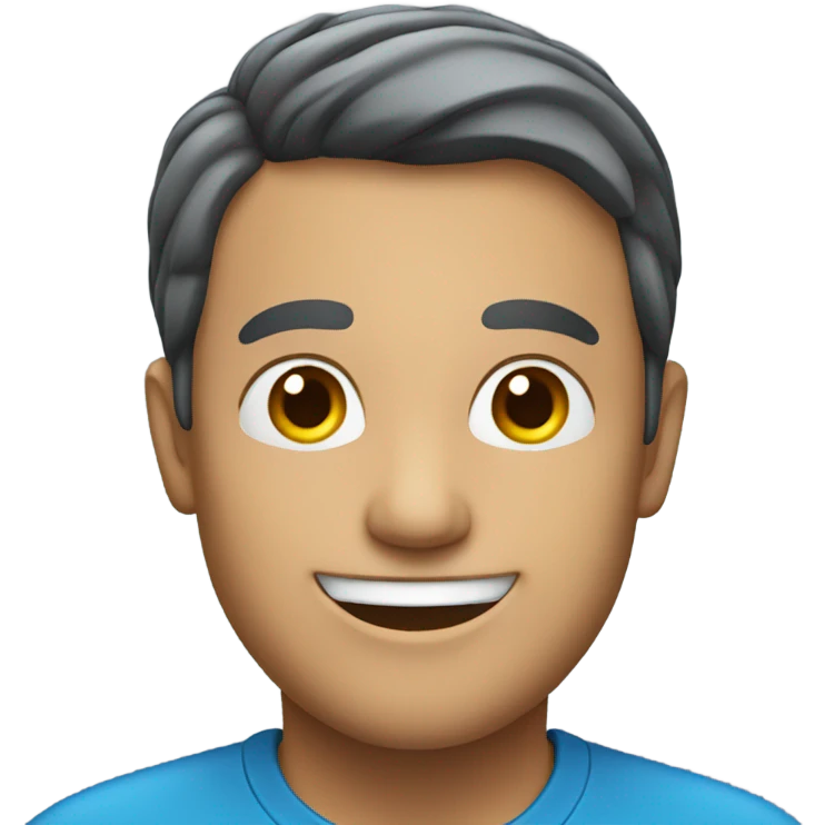 smiling man in blue shirt emoji