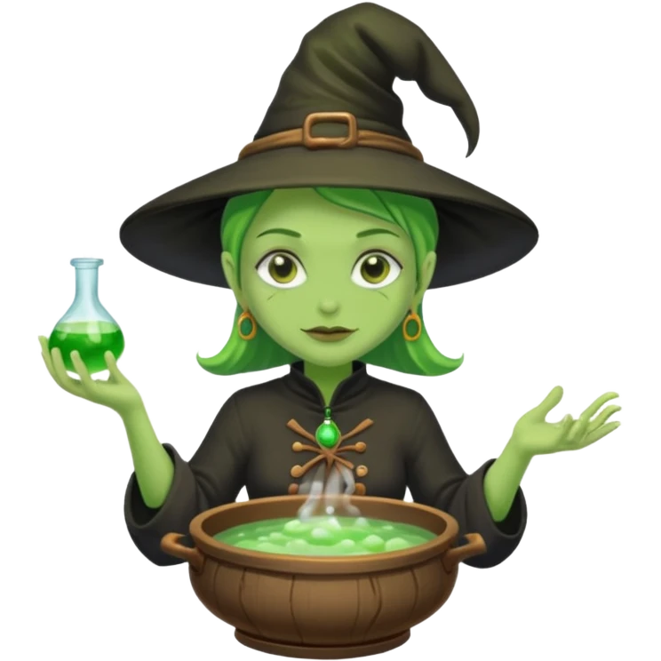 green witch cooking potion emoji