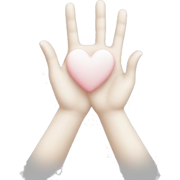 white hands showing heart emoji