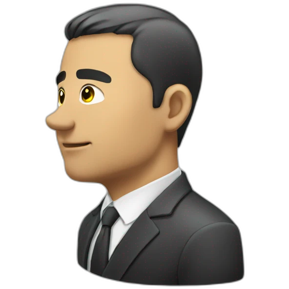 man in suit looking to the right (side view) emoji