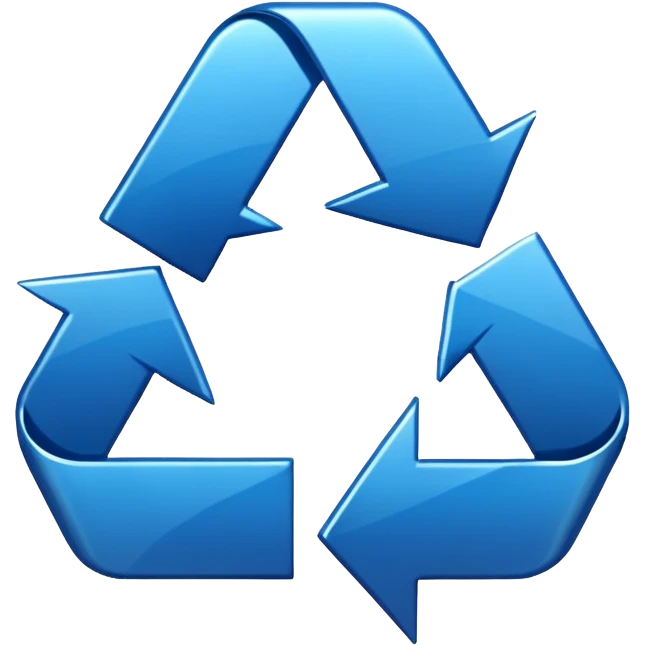 recycle logo two arrows blue emoji