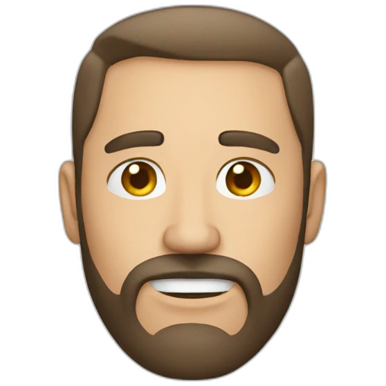 Hombre sin pelo con barba blanca emoji