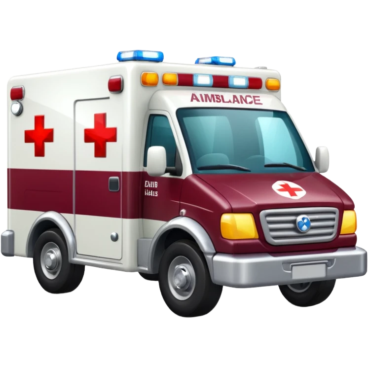 burgundy ambulance emoji