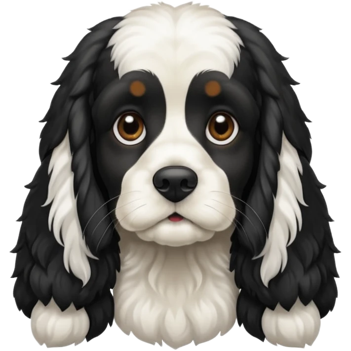 Собака русский кокер спаниель черно-белого цвета emoji