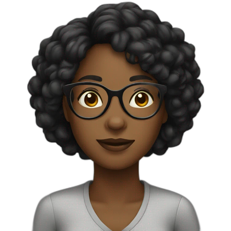 Black women with glasses emoji