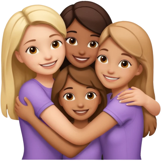 Girls hugging each other emoji