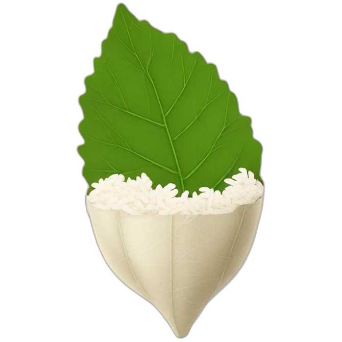Rolled grape leaf with rice inside emoji