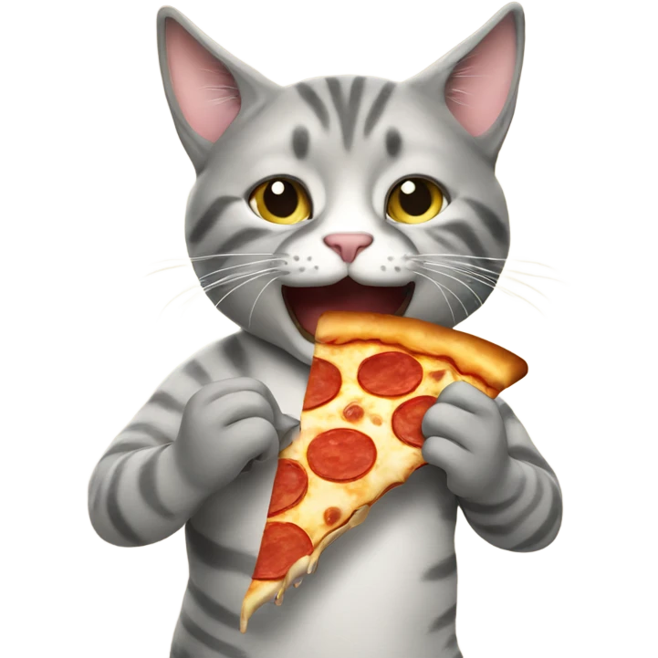 Cat eating pizza emoji