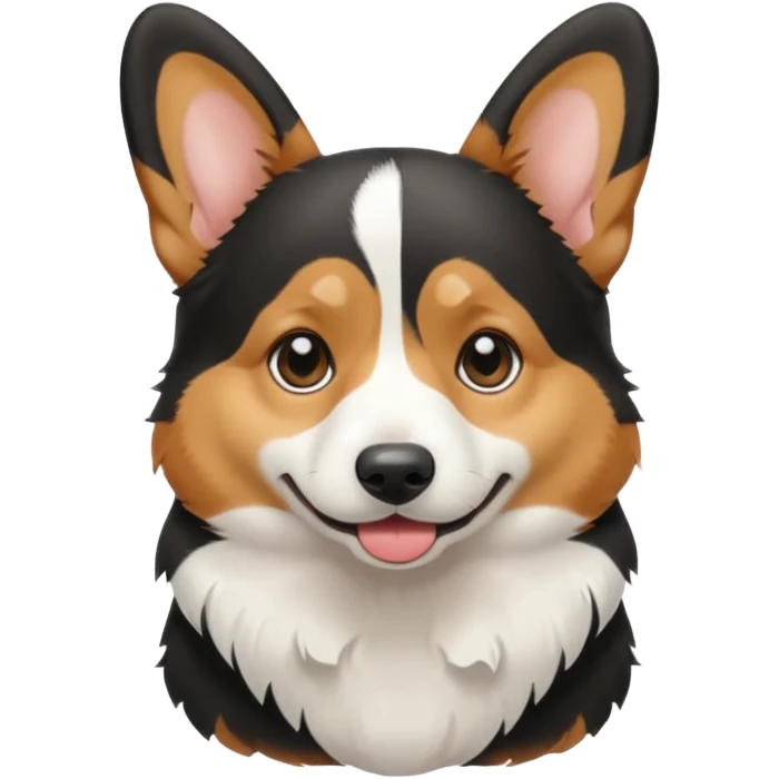  crying black tricolor corgi with no tail emoji